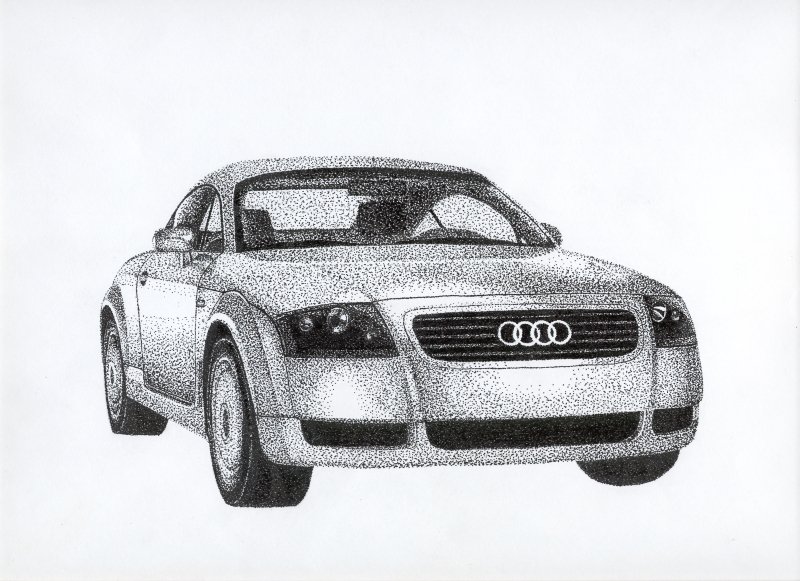 Audi TT — stippling / pointillism study