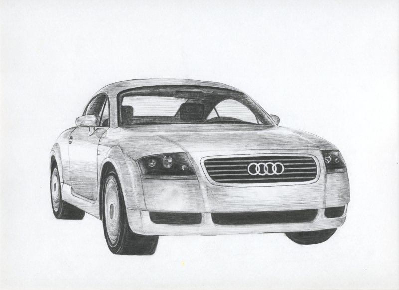 Audi TT — graphite pencil rendering